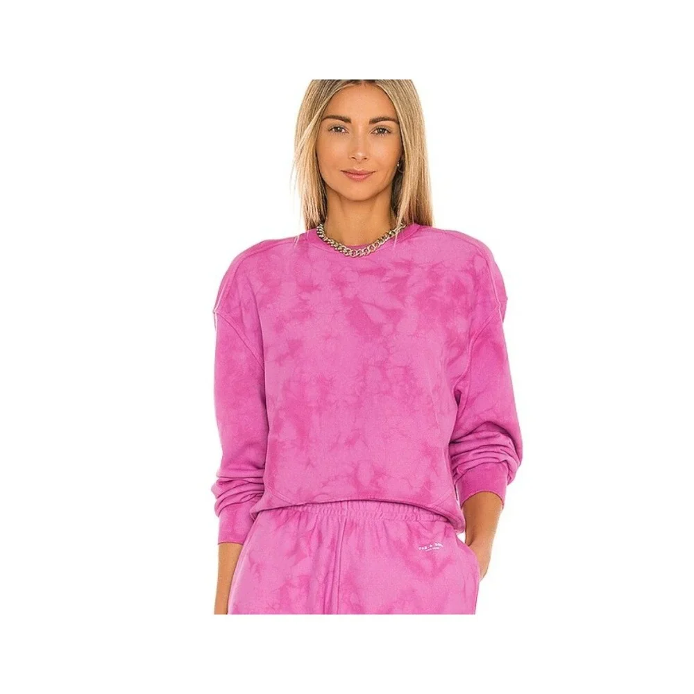 rag & bone City Tie Dye Sweatshirt (Cropped Pullover) Revolve Fua Pink XS